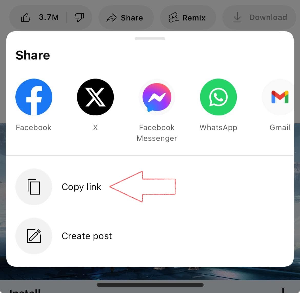 Copy Youtube video URL